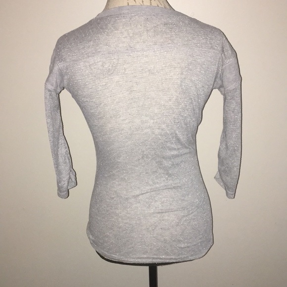 Free People grey/ silver gathered jersey style top - Picture 5 of 8